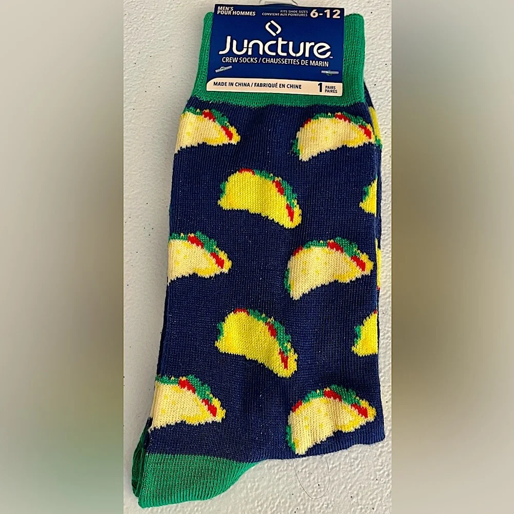 Taco Novelty Socks Men's Size 6-12 UNISEX Taco Tuesday Socks NEW